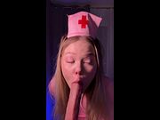 Nurse hat perched as she licks slow and deep 🥰
