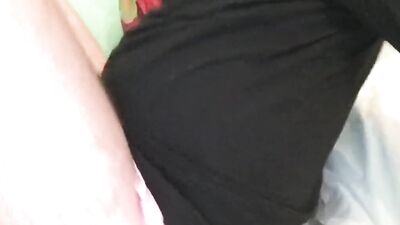 Amateur femboy jerks a prick and craves for his own cum