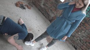 NICOLE - Walk through an abandoned house - Humiliates her pathetic loser slave (mp4)