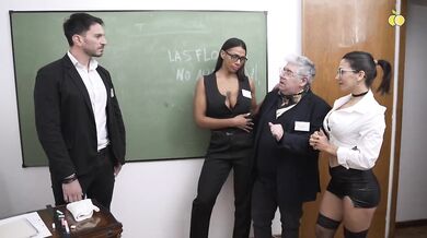 Trio Argentino Preceptora Y Alumna Doble Mamada Fiesta De Leche Caviludes