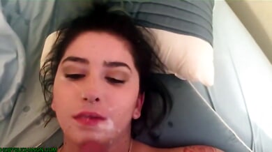 Hoby Buchanon takes a tattooed brunette's face deep down her throat in intense POV