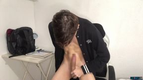 Taking a break from his studies