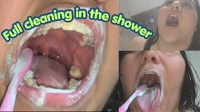 Full brushing in the shower
