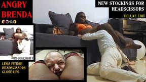 EBONY BRAT TEASES HER STEP-FATHER with stockings and DESTROYS HIM with HEADSCISSORS (HD)