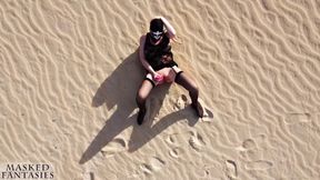 This MILF Masturbates Her Pussy in a Huge, Secluded Desert Landscape While a Drone Watches Her Closely