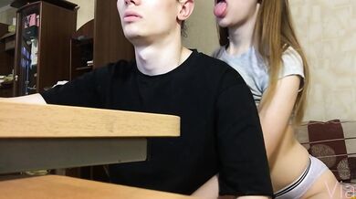 Step Sister Gets Rough Blowjob From Home During Coronavirus