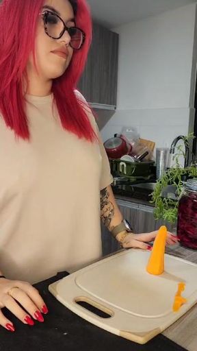 While I was cooking, I got very horny. 😈😈