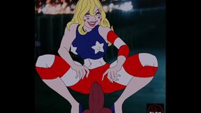 Horny Miss America Cartoon Parody Gets Fucked Hard By Big Dick