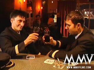 Brunette hair honey banging in the pool