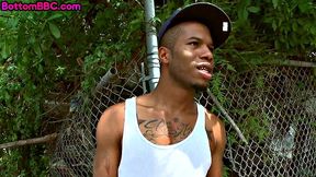 Amateur ebony doggystyled in public