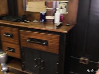 Large butt hairdresser bangs her client and that guy fills her with cum- anissamiller