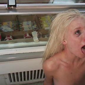 Tiny Blonde Babydoll Gets Deep-throated for the Very First Time.