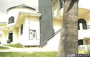 Dirty guy stole shemales Kate Zoha tight asshole and she enjoyed anal sex