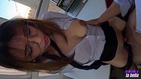 My Boss Catches Me Masturbating in the Office and so That He Won't Fire Me We Had Anal Sex and Blowj