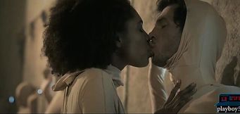 Intense ebony-latina MILF sex in a sci-fi prison