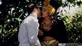 ”Ebony Babe Julie Kay Takes White Dick in Her Black Butt”