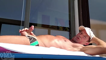 Springtime in Buenos Aires and Pervy PapiFachero can enjoy his balcony again, the sun and speedos always make him super h ...