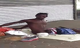 I caught a homeless amputee masturbating on the street