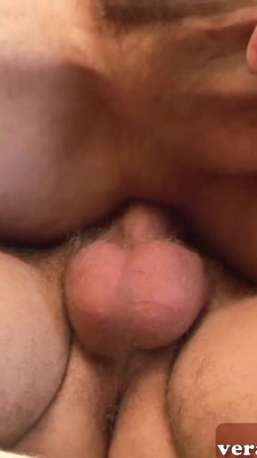 Stunning moment from "Amateur homemade bareback gay anal sex with cum kissing"