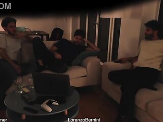 Straight friend stroking with gay friends