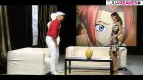 Horny bitch gets a hard fuck after sucking a monster cock