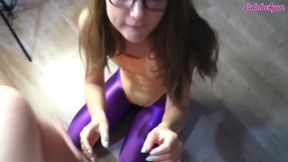 Hot Girl Deepthroats Big Dick to get Cum on Face in Tight Pants