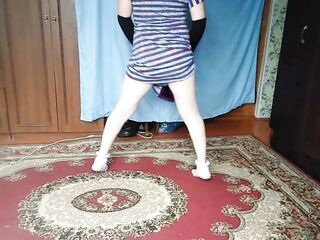 HAWT FEMBOY LARGE BOOTY COLLEGE TEEN GIRLY CLOTHED CUTE MODEL CROSSDRESSER KITTY AT HOME TRYING CLOTHED