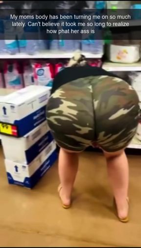 Mom in camo bending over