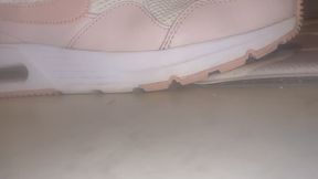 Following Her Pink Nikes – Kitchen Floor POV After Gym