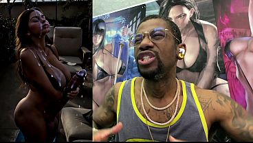 Thicc Fat Booty Ass Latina Girl With A Long Hard Transgender Cock Cumming Hard All Over Herself, AI Generated