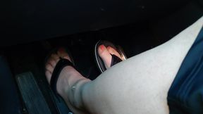 Nylon Feet and Flip Flops in the Car