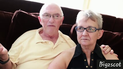 Old couple 3some with younger guy