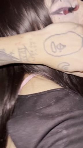 I give my friend a blowjob in the middle of a house party in public