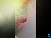 slow foreskin play on an white large uncut cock