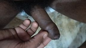 Desi boy caressing his in the bathroom