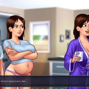 Summertime saga - Johannes played with Eve's pussy and she gave him a handjob