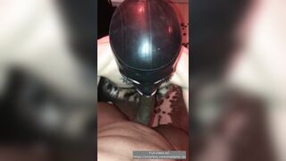 Small emo femboy deep-throat big black cock