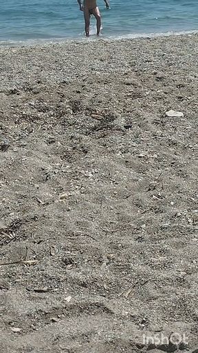 On the Beach Naked Enjoying