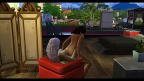 Seraphina and the neighbor, Sims 4