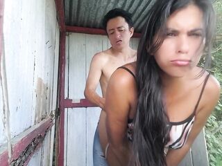 The immoral old stepfather screws his marvelous, breasty, curvy stepdaughter in the country abode