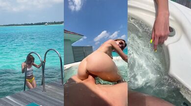 Horny Nude Beauty Deepthroats, Hard Fucks in Outdoor Jacuzzi Till a Huge Facial POV - Mia Bandini