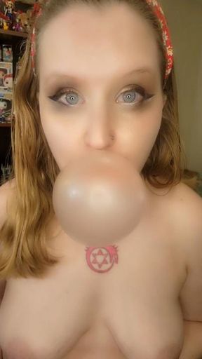 Topless Big Bubble Tease