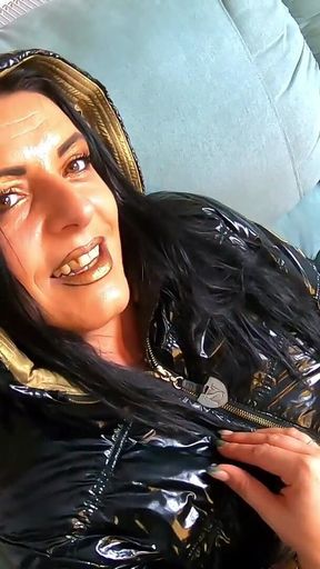 Glossy Nickelson Downjacket POV. Doggy, Deepthroat and Double Cum on My Jacket