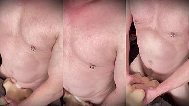 Daddy fucks deep and hard while moaning and cumming twice!