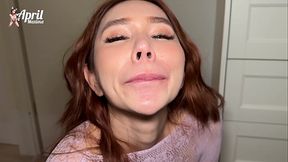 Extreme Throatfuck! Japanese submissive girl April-Maxima got rough face fuck and got rewarded with a throatpie!
