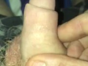 Small limp dick, stroking and measuring, still can’t get it up