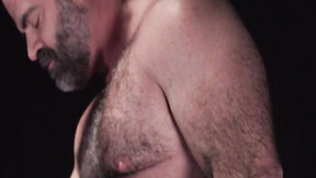 Jock Jay James jerks prick while getting booty drilled by unshaved stud Bishop Angus
