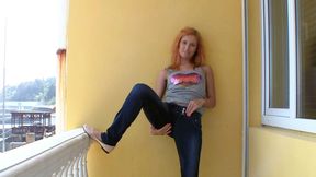 Redhead and jeans