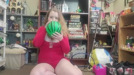 Watermelon Beach Ball :: Red Bodysuit (with modesty skirt)