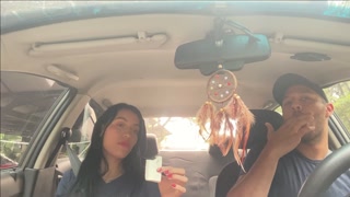 Eat in the car while your vibrator is on